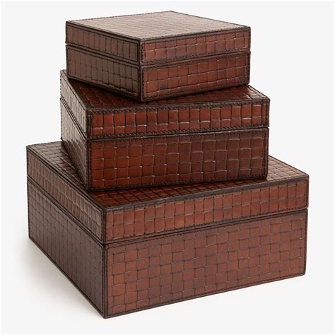 contemporary leather and metal boxes|Amazon.com: Leather Boxes With Lids.